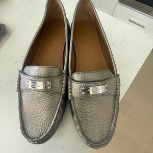 Coach Metallic Silver Women's New Loafers without tag